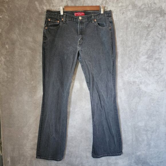 Levi's Nouveau Boot Cut Stretch | Sz 16 Miss M | Black Jeans 34W - Picture 1 of 10
